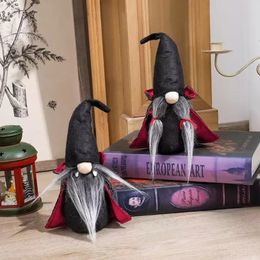 Juguete Tomte hecho a mano para Halloween, adornos de gnomos suecos con capa de bruja, sombrero, decoración de muñecas navideñas para el hogar sxjul19