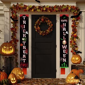 Halloween opknoping vlag feestartikelen couplet thuis huis nummer banner deur paar vakantie decoratie trick or treat portiek teken 12 x 72 inch