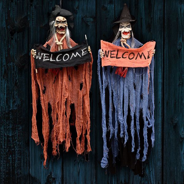 Halloween Hanging Ghost Haunted House Grim Reaper Capes Horror Props Accueil Porte Bar Club Décorations Y201006