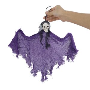 Halloween Hanging Skull Head Fantasma Casa embrujada Escape de accesorios de terror adornos Decoraciones de fiesta de Halloween para terror de hogar aterrador