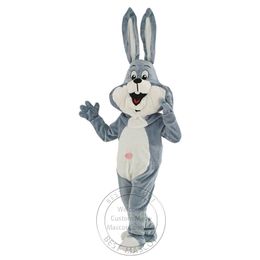 Disfraz de mascota de conejo gris feliz de Halloween para fiesta personaje de dibujos animados venta de mascota envío gratis soporte de personalización