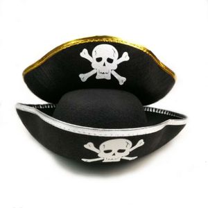 Halloween-hoeden zijn grappig en schattig voor kinderen en volwassenen Piratenhoed Halloween Kindercosplay rekwisieten Piratenkapiteinhoed Feestartikelen Schedel Vilten hoed