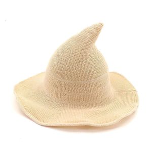 Halloween-hoeden zijn grappig en schattig voor kinderen en volwassenen Halloween-hoed Normale tovenaarshoed Opvouwbare gebreide muts Puntige vrouwelijke heksenhoed