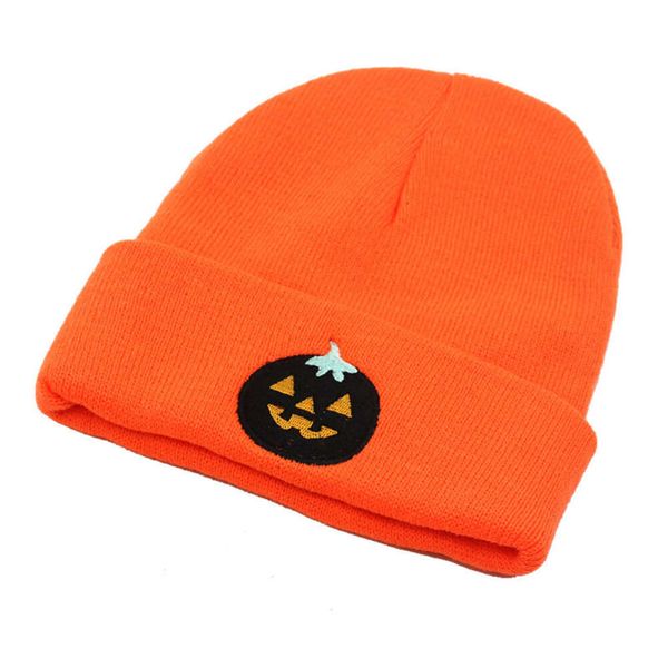 Les chapeaux d'Halloween sont drôles et mignons pour les enfants et les adultes Chapeau tricoté en forme de crâne de citrouille d'Halloween Automne et hiver Chaleur extérieure pour hommes et femmes Couverture de chapeau en laine Chapeau froid