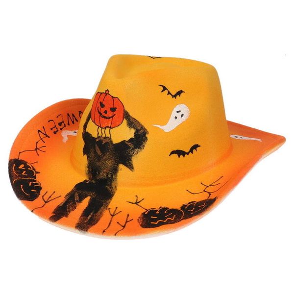 Los Sombreros De Halloween Son Divertidos Y Lindos para Niños Y Adultos Sombrero De Halloween Fiesta Bola Colorida Sombrero De Rendimiento Accesorio De Festival De Fantasmas Patrón De Muñeco De Nieve De Vaquero