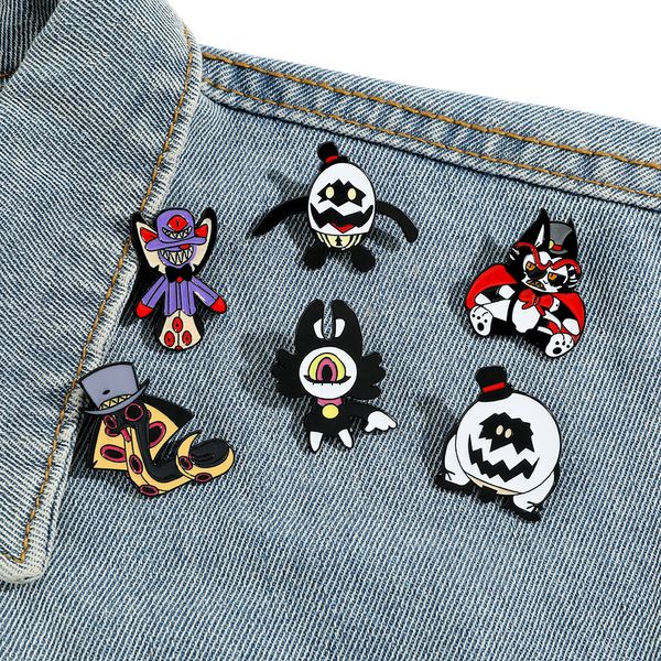 Épingle en émail en émail en émail mignon de cartouche Halloween Hazbin Hotel Pin d'émail collectionne le cartoon métaton broche sac à dos sac de sac à dos collier badges