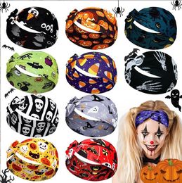 Halloween Hoofdband Kerstkostuum Grappige Cosplay Schedel Piraat Pompoen Strik Hoofdband Yoga Running Zweetband Haarband Haaraccessoires