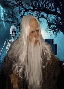 Halloween Headgear Reliste Old Man Masks Masks Latex Long Hair Wizard Performance Prophe pour Halloween Costume Cosplay Party 2207116239926