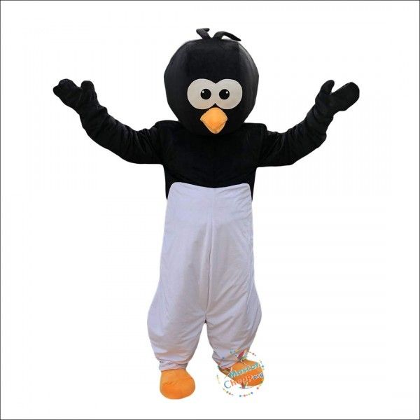 Costume de mascotte de dessin animé de corbeau blanc noir de haute qualité d'Halloween, personnage de thème animé, taille adulte, carnaval de Noël, fête d'anniversaire, tenue fantaisie