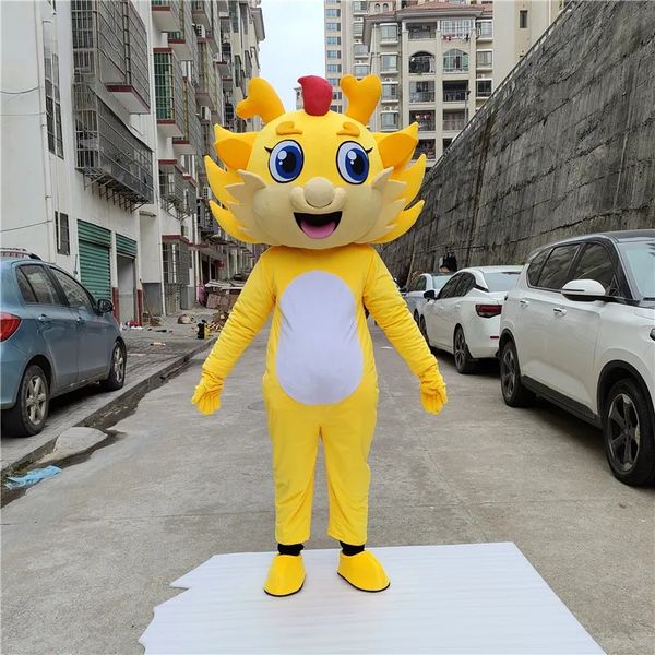 Halloween haute qualité Dragon année mascotte Costume dessin animé déguisement expédition rapide taille adulte
