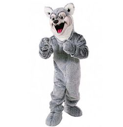 Halloween haute qualité HUSKY loup chien mascotte Costume dessin animé déguisement expédition rapide taille adulte