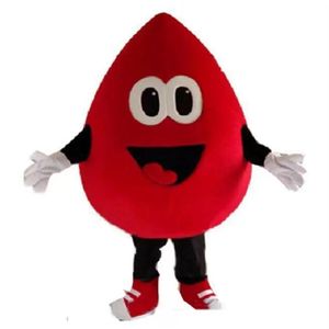 Halloween Hoge kwaliteit Red Blood Drop Mascot Mascot Cartoon Anime Theme Character Kerst Carnaval Party Fancy Costumes volwassen