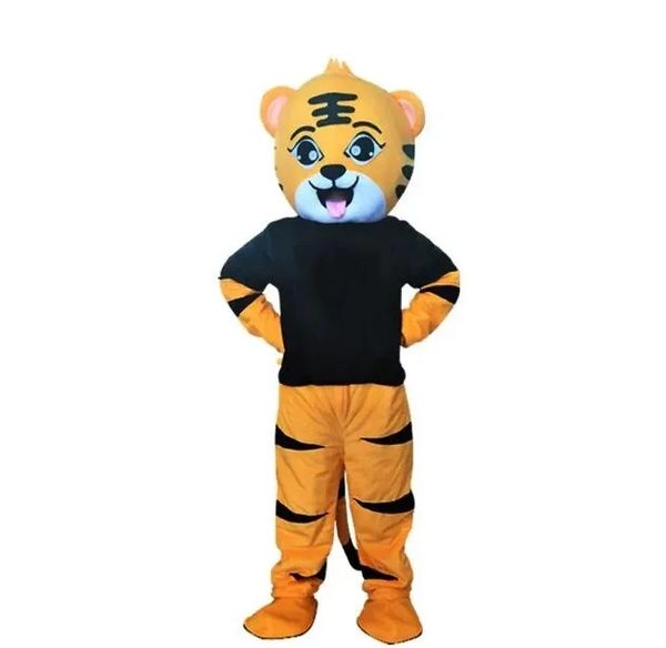 Halloween haute qualité T-shirt tigre mascotte Costume dessin animé déguisement expédition rapide taille adulte