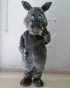 Costume de mascotte d'hippopotame d'Halloween, personnage de thème animé de dessin animé de haute qualité, taille adulte, carnaval de Noël, fête d'anniversaire, tenue d'extérieur