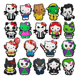 Halloween horror donkere katten Anime charmes groothandel jeugdherinneringen halloween heks schedel grappig cadeau cartoon charmes schoenaccessoires pvc decoratie gesp zacht