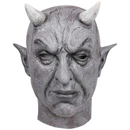 Halloween Horror Devil Mask Face Face Latex Cover House Ghost House Secret Room Scary Dressing Props Horn Head Cover