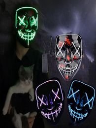 Halloween Horror Mask LED Masques brillants Purge Masques Masques Mascara Costume DJ Party Light Up Masks Glow in Dark 10 Colors 6790361