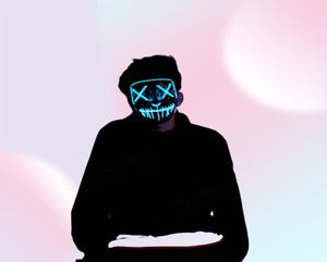 Masque d'horreur d'Halloween LED Purge Election Mascara Costume DJ Party Light Up Masques Lueur Dans L'obscurité 10 Couleurs Fast3893881
