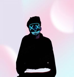 Halloween Horror Mask LED PURGE -VERKIEZING MASCARA Kostuum DJ Party Light Up Masks Glow In Dark 10 Colors Fast3850616