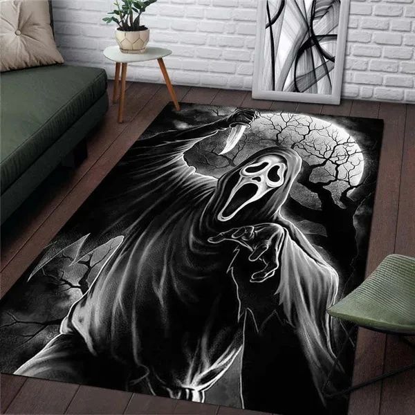 Halloween Horror Films Carpet For Living Room Luxury Home Decor Sofa Table des grands espaces Chaussons de chambre à coucher Mat à sol