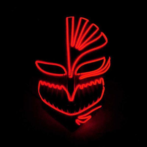 Halloween horreur néon LED masque lumineux Cosplay Anime BLEACH Brave Souls Kurosaki Ichigo brillant masque de fête décoration HKD230825 HKD230825