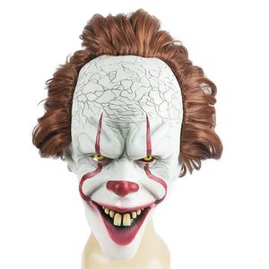 Halloween Horror Props Party Party Mask Mask Mask Clown Ghost 2 Pennywise Masks Cubierta de cabeza de peluca