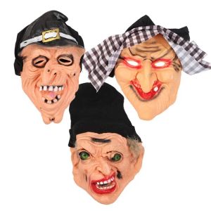 Masque de sorcière d'horreur d'halloween, châle noir effrayant, masque de sorcière en Silicone, masques de diable effrayants pour fête Cosplay d'halloween JJ 10.11