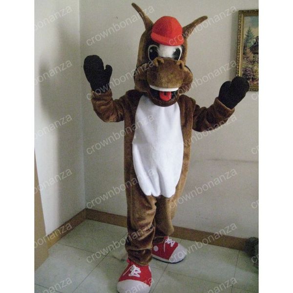 Costume de mascotte de cheval d'Halloween Personnage de thème animé de dessin animé de haute qualité Adultes Taille Carnaval de Noël Fête d'anniversaire Tenue de plein air