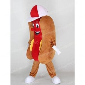 Costume de mascotte de hot-dog d'Halloween, personnage de thème de dessin animé de haute qualité, carnaval, taille adulte, tenue fantaisie de fête d'anniversaire de Noël