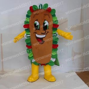 Costume de mascotte de Hot Dog d'Halloween, tenue de personnage de dessin animé de qualité supérieure, tenue unisexe pour adultes, robe fantaisie de carnaval de noël