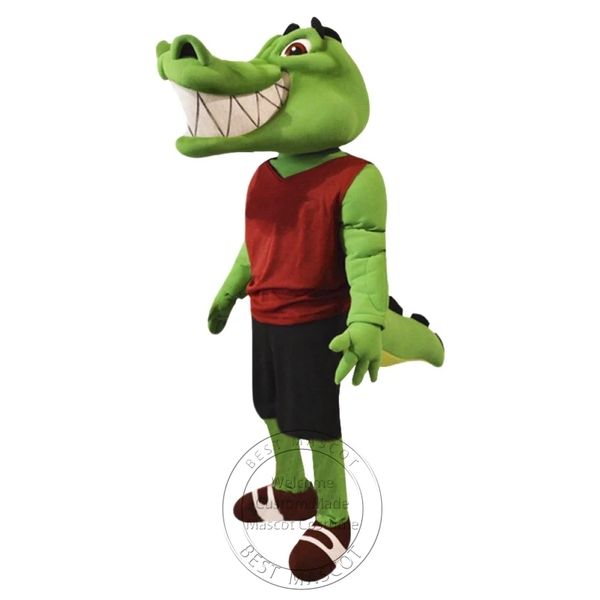 Costume de mascotte de crocodile d'université de ventes chaudes d'Halloween pour la personnalisation de support de livraison gratuite de mascotte de personnage de dessin animé de fête