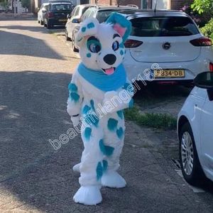 Costume de mascotte de chien Husky d'Halloween de haute qualité personnaliser le personnage de thème d'anime de dessin animé en peluche taille adulte déguisement de carnaval de Noël