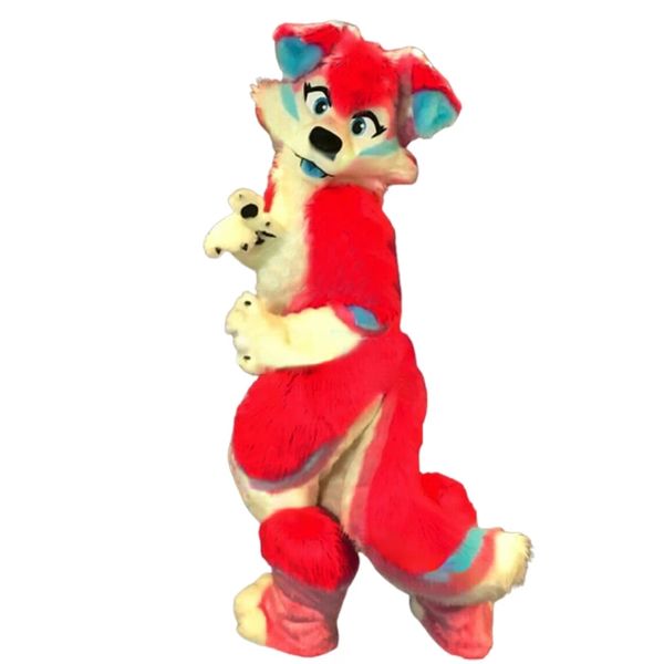 Costume de mascotte d'Halloween Husky Fox, tenue de personnage de dessin animé, taille adulte, fête de carnaval de noël, tenue d'extérieur, costumes publicitaires