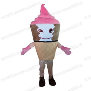 Costume de mascotte de crème glacée d'Halloween personnage de thème de dessin animé de qualité supérieure Carnaval unisexe adultes taille fête d'anniversaire de Noël tenue fantaisie