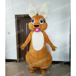 Costume de mascotte de kangourou d'Halloween personnalisez le personnage de thème d'anime de dessin animé tenue de fête en plein air de Noël costumes de robe de soirée unisexe