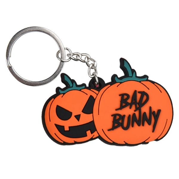 Halloween Key Anneaux Nouveaux accessoires de clés PVC Soft PVC Croc Charms Keychain Wholesale 3D Bad Bunny Keychain