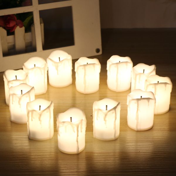 Velas LED de Halloween Temporizador sin llama Velas Tealights Luces eléctricas con pilas Candelita parpadeante para bodas Cumpleaños FMT2138