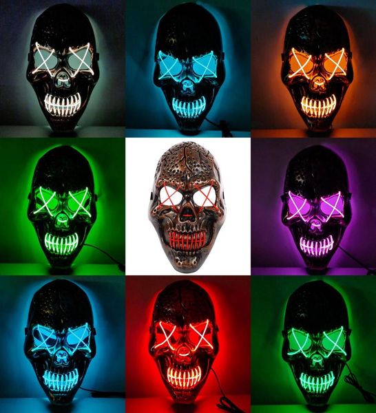 Halloween LED Cold Light Skull Mask Mask Bar Secret Room Escape05373742