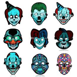 Halloween Control LED Voz Luz luminosa Airsoft Máscara de cara completa Máscaras de Cosplay Disfraces Carnaval Brillante Flash Suministros para fiestas