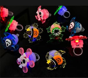 Halloween LED Fidget Spinner Ringen Verlichten Feestspeelgoed Vakantiegunsten Trakteerzakjes Geschenken