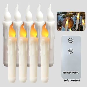 Halloween LED bougies flottantes baguette magique télécommande suspendue à piles bougies flottantes décoration de lumière chaude 240322