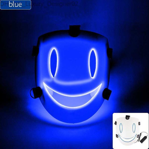 Halloween LED Maschera ad emissione di luce Gioco Cos Anime Killer Mask Cartoon Copricapo Puntelli spettrali Rifornimenti del partito Q230830