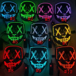 Halloween LED Light Up Funny Masks The Purge Election Year Great Festival Cosplay Costume Fournitures Party Mask 0516