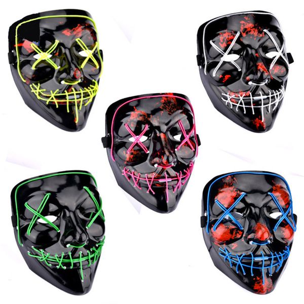 Halloween LED Light Up Party Masques La Purge Année Électorale Horreur Masques Festival Cosplay Costume Fournitures Glow In Dark