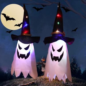 Halloween LED -lichten Hangende spooklampfeest Dress Up Glow Wizard Hat Lamp Horror Props Home Bar Outdoor Indoor