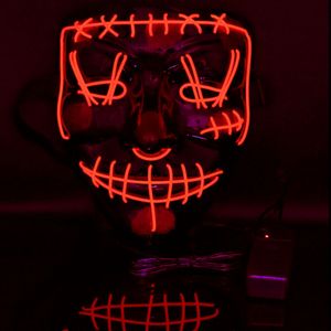 Masque LED d'Halloween EL Wire DJ Party Light Up Glow In Dark Film Festival Party Cosplay Masques de paie JK2009PH