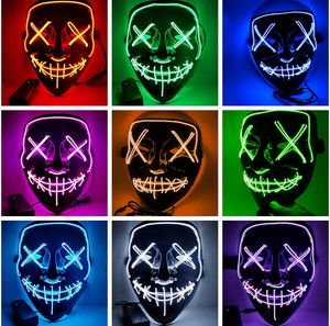 Halloween Jouets LED Masque Lumière Up Masques drôles L'Année électorale de purge Great Festival Cosplay Costume Fournitures 10 couleurs DW4370