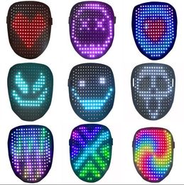 Halloween Led Mask Luminous Mask 25 Dynamic Pictures 25 Still Picturess Face Changing Induction Party Dance Bar Sfeer Propss