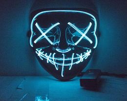 Masques LED Halloween Masques Masques électoraux Masque Light Up Masks Glow dans un masque néon foncé 6702745