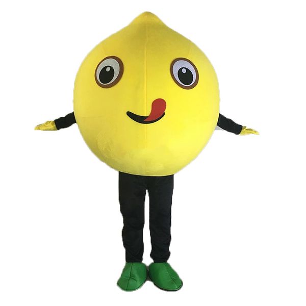 Halloween Costume De Mascotte De Citron Top Qualité Dessin Animé Fruit Anime thème personnage Taille Adulte Carnaval De Noël Fête D'anniversaire Déguisement